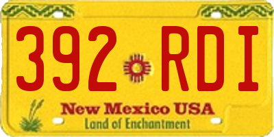 NM license plate 392RDI