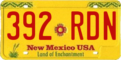 NM license plate 392RDN