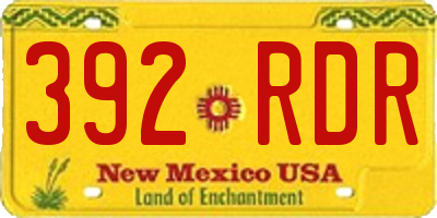 NM license plate 392RDR