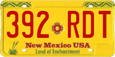 NM license plate 392RDT