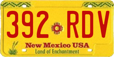 NM license plate 392RDV