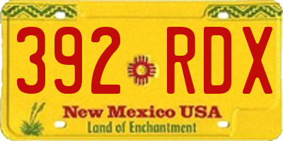 NM license plate 392RDX
