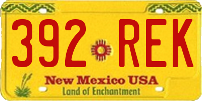 NM license plate 392REK