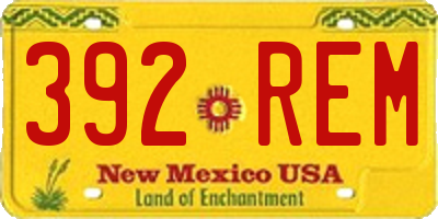 NM license plate 392REM