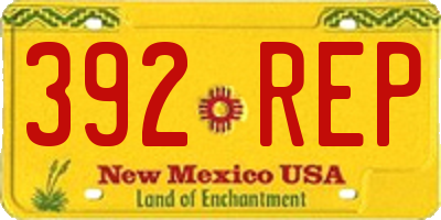 NM license plate 392REP