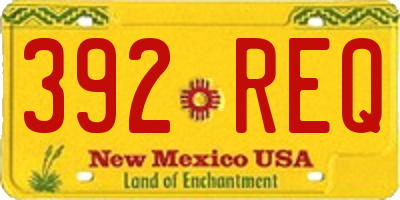 NM license plate 392REQ