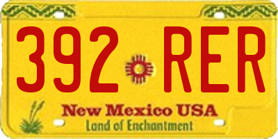 NM license plate 392RER