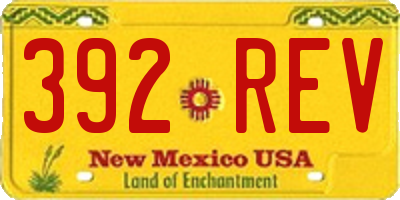 NM license plate 392REV