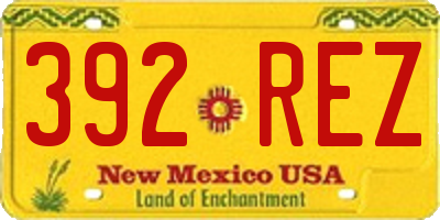 NM license plate 392REZ