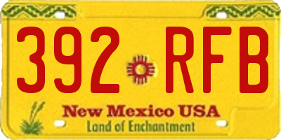 NM license plate 392RFB