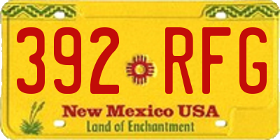 NM license plate 392RFG