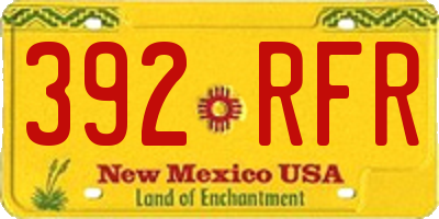 NM license plate 392RFR