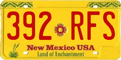 NM license plate 392RFS