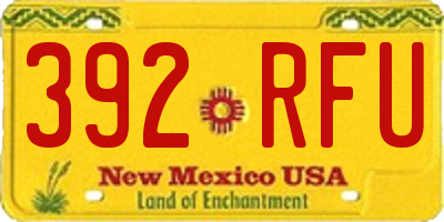 NM license plate 392RFU