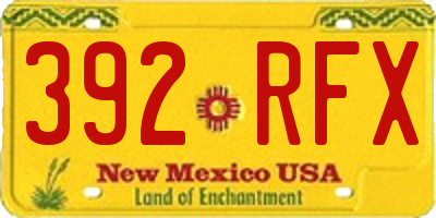 NM license plate 392RFX