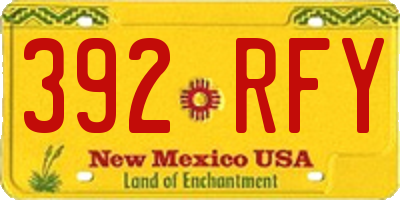 NM license plate 392RFY