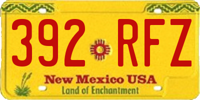 NM license plate 392RFZ