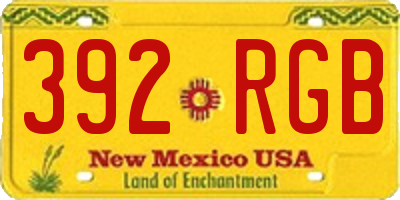 NM license plate 392RGB