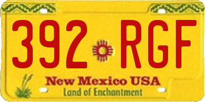 NM license plate 392RGF