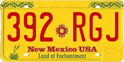 NM license plate 392RGJ