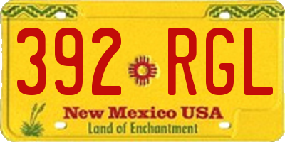 NM license plate 392RGL