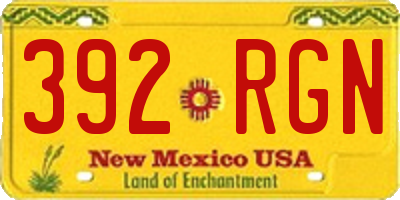 NM license plate 392RGN