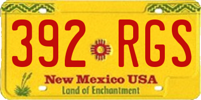 NM license plate 392RGS