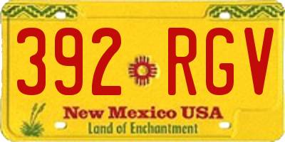 NM license plate 392RGV