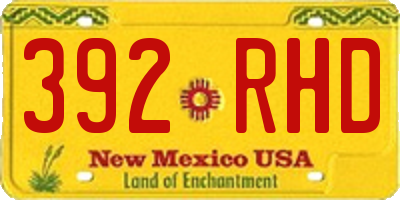 NM license plate 392RHD