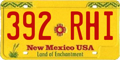 NM license plate 392RHI