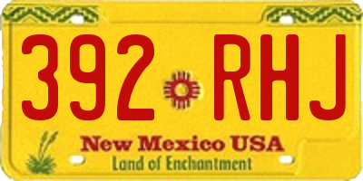 NM license plate 392RHJ