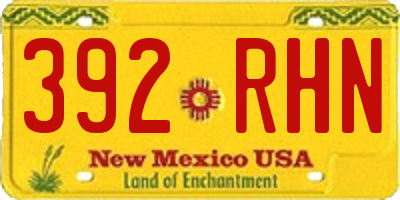 NM license plate 392RHN