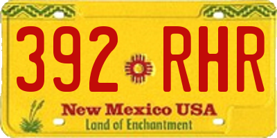 NM license plate 392RHR