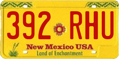 NM license plate 392RHU