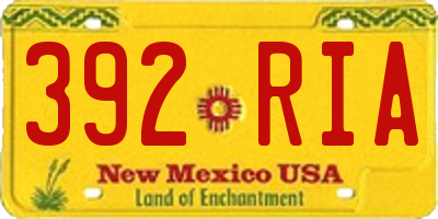 NM license plate 392RIA
