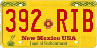 NM license plate 392RIB