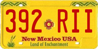 NM license plate 392RII