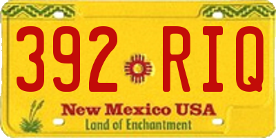 NM license plate 392RIQ