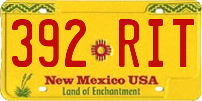 NM license plate 392RIT