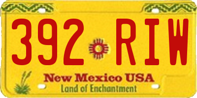 NM license plate 392RIW