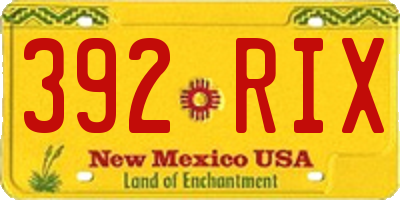 NM license plate 392RIX