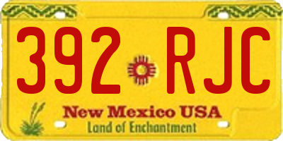 NM license plate 392RJC
