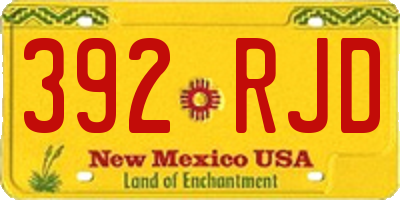 NM license plate 392RJD