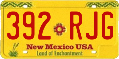 NM license plate 392RJG