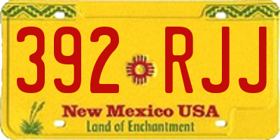 NM license plate 392RJJ