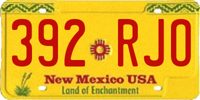 NM license plate 392RJO