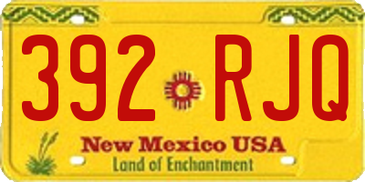 NM license plate 392RJQ