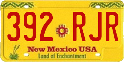 NM license plate 392RJR
