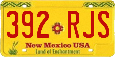 NM license plate 392RJS