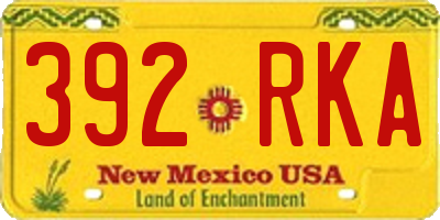 NM license plate 392RKA